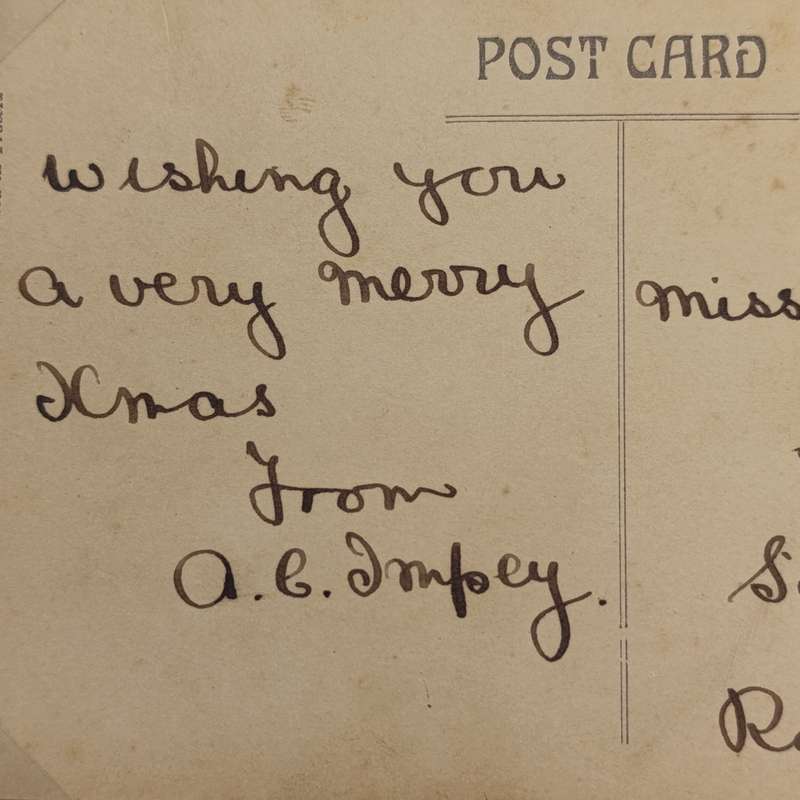 WW1 Postcard Mowbray to Rondebosch - Christmas Day cancel