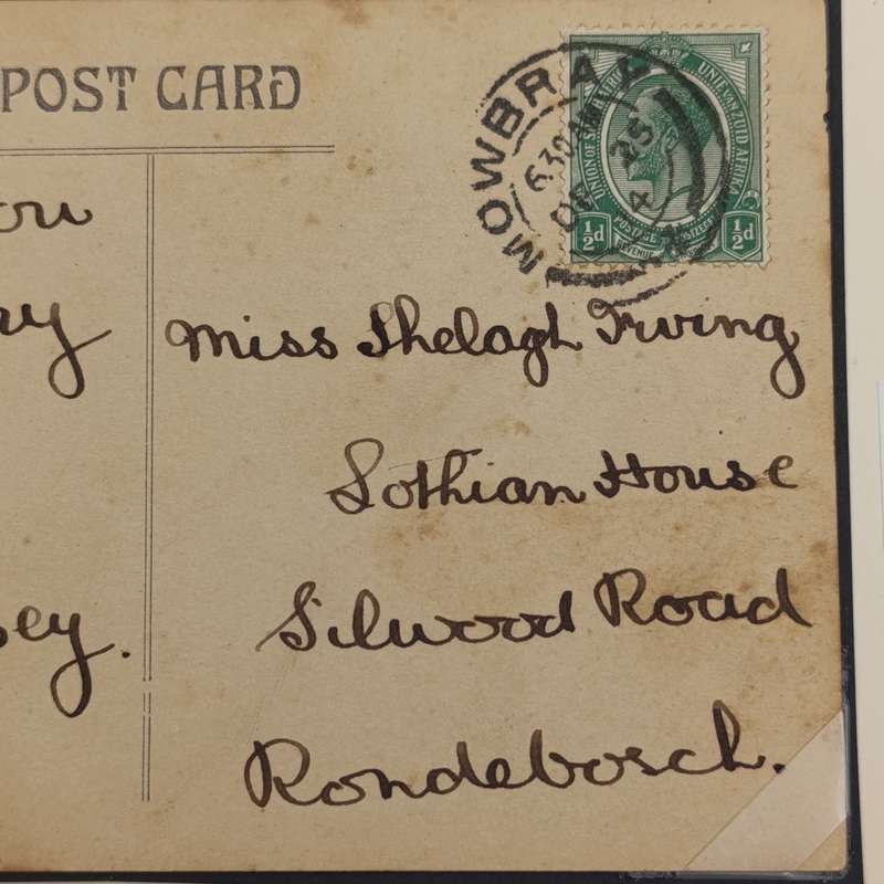 WW1 Postcard Mowbray to Rondebosch - Christmas Day cancel