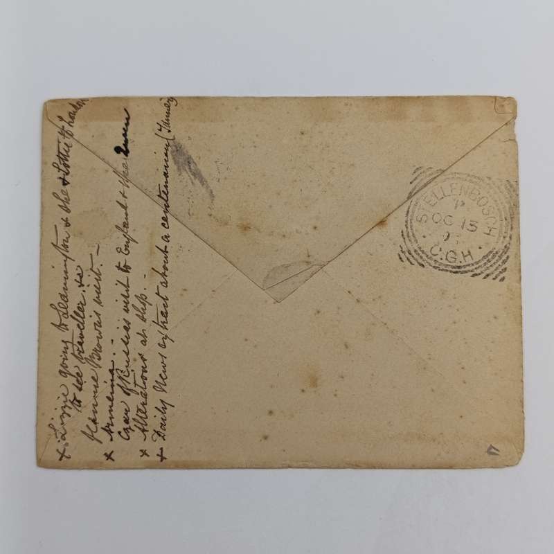 1896 Cover from Banbury England to Stellenbosch, Cape colony with 3 Victoria stamps