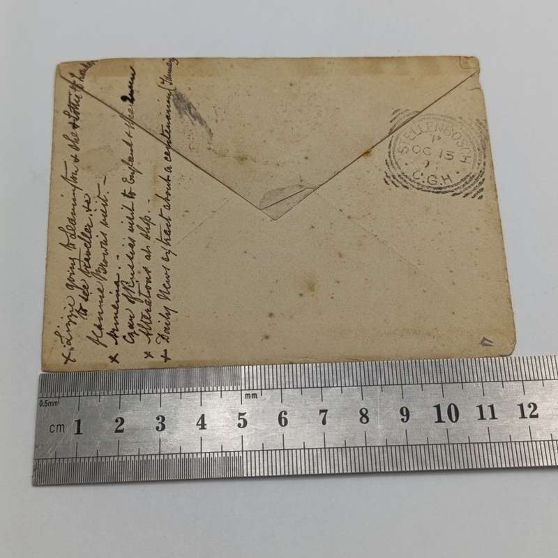1896 Cover from Banbury England to Stellenbosch, Cape colony with 3 Victoria stamps