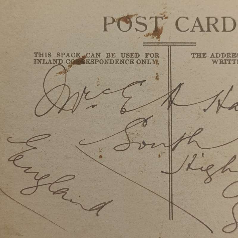 1908 Postcard from South end Port Elizabeth to Somerset, England with picture of the new road drift