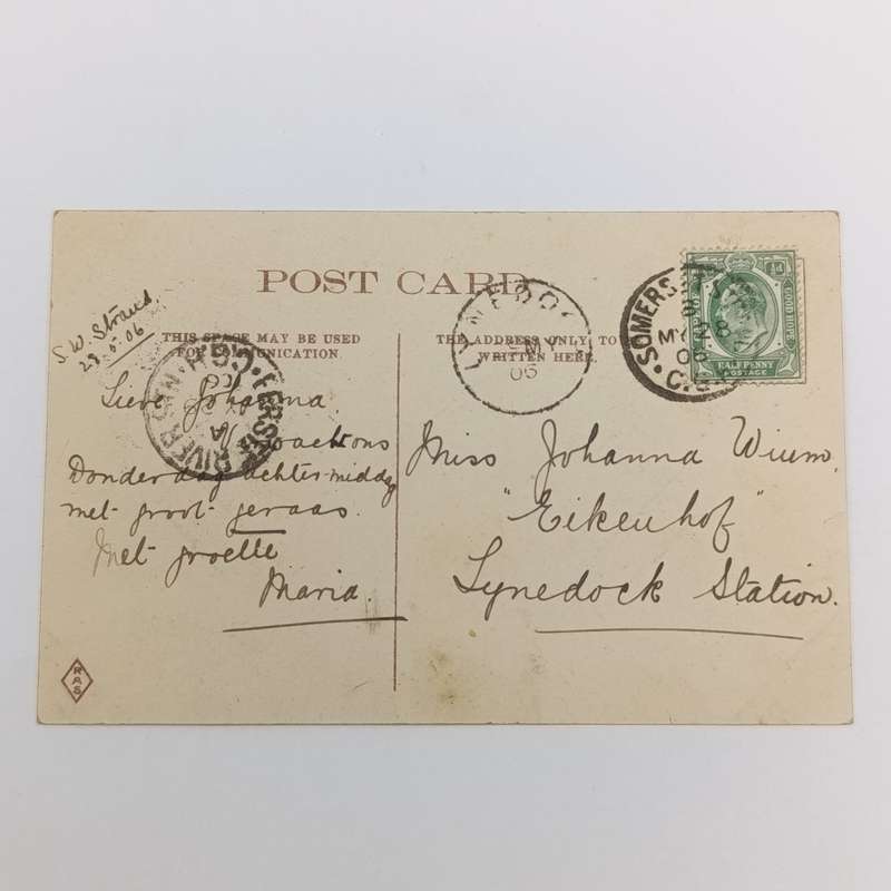 1906 Postcard from Somerset Strand through Lynedoch to Eerste Rivier station