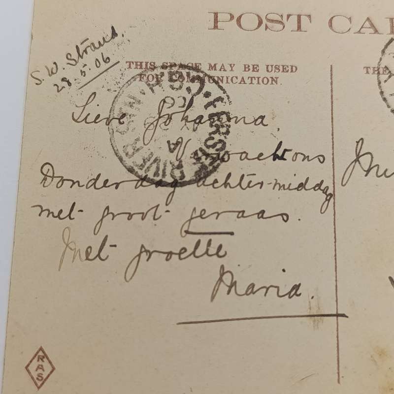 1906 Postcard from Somerset Strand through Lynedoch to Eerste Rivier station