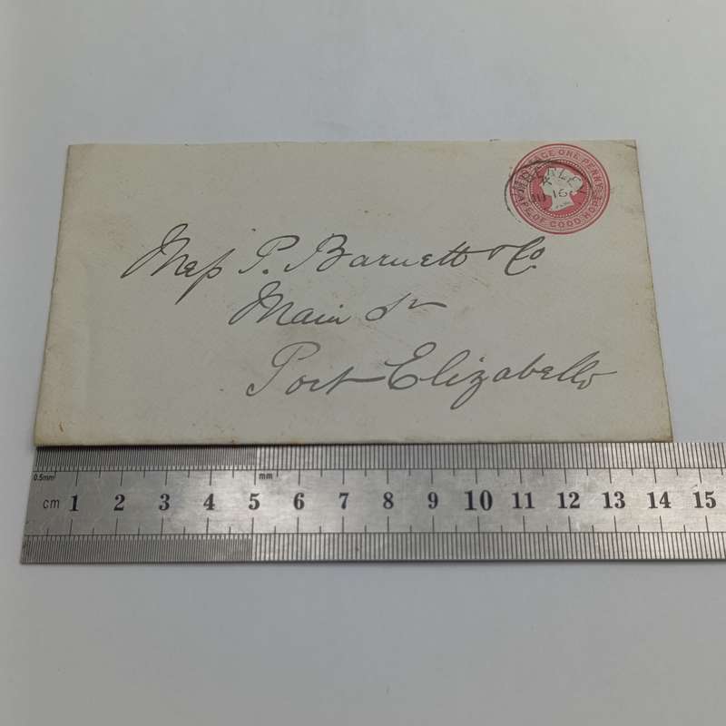 Prepaid Postage early 1900's Cape of Good Hope envelope posted Kimberley to Port Elizabeth