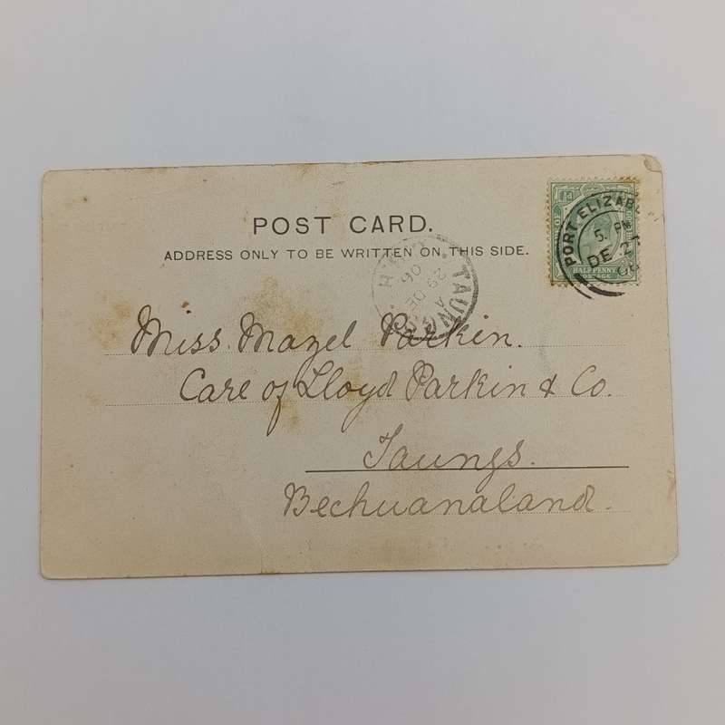 1906 Postcard Port Elizabeth to Bechuanaland - Picture of the Shepstone monument in Pietermaritzburg