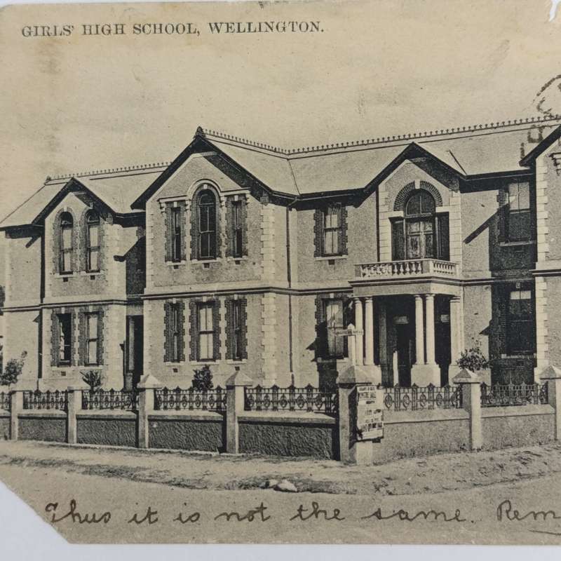 1907 Postcard Wellington to Campbell, Griqualand West - Picture of Girls High School Wellington