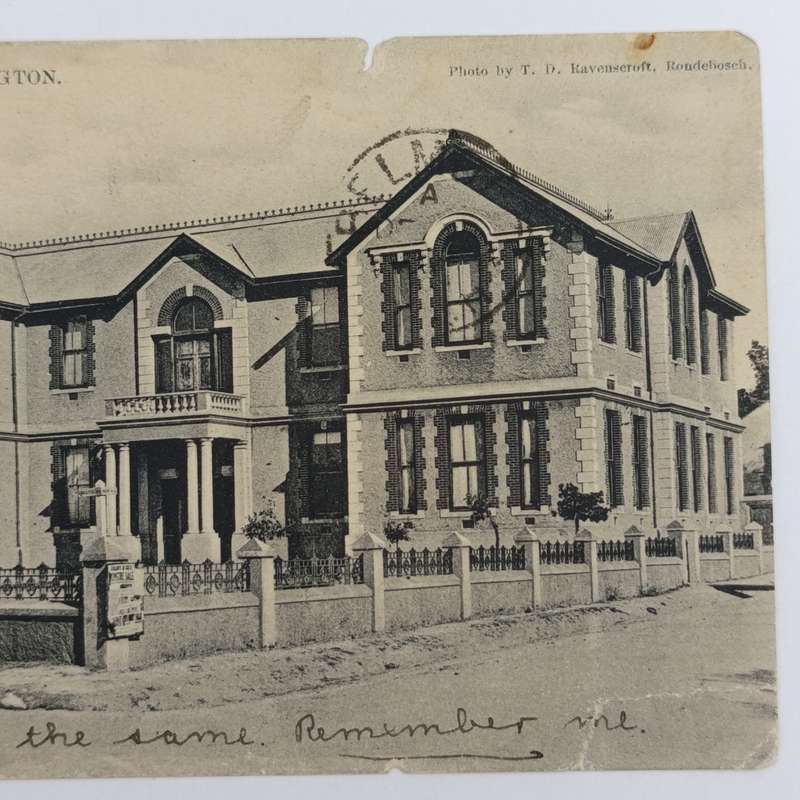 1907 Postcard Wellington to Campbell, Griqualand West - Picture of Girls High School Wellington