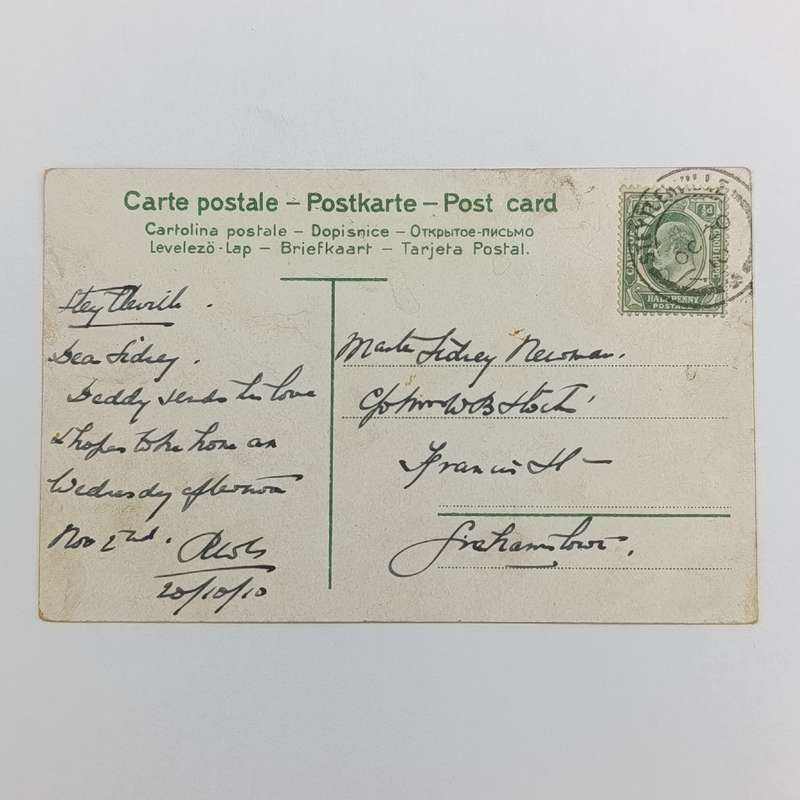 1910 Hong Kong card posted Steytlerville to Grahamstown