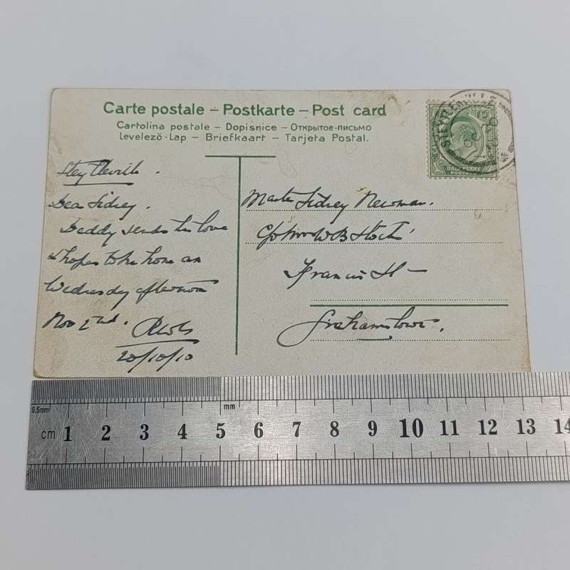 1910 Hong Kong card posted Steytlerville to Grahamstown