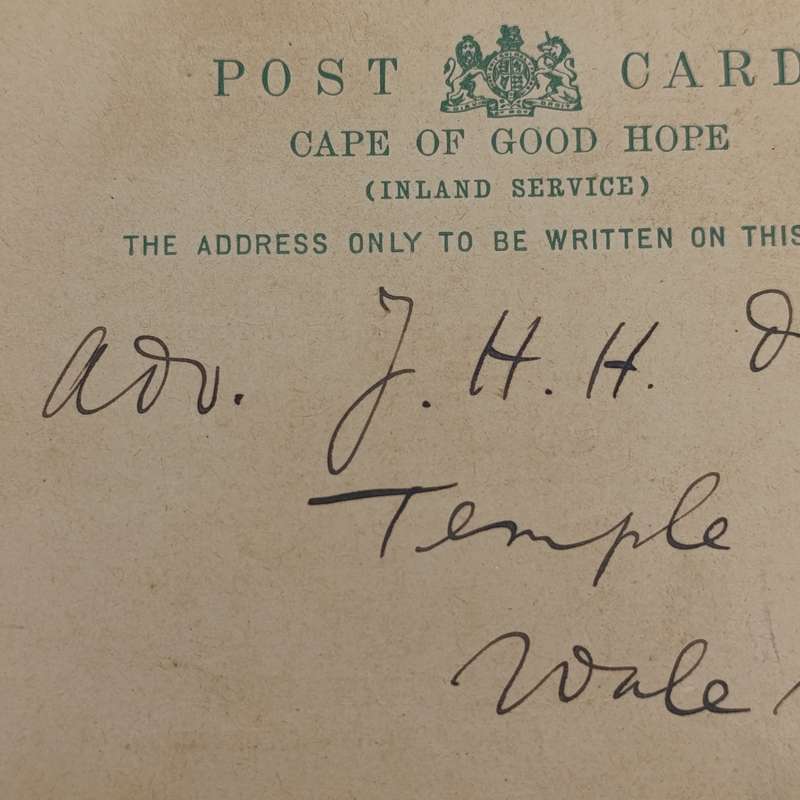 1908 Postcard Cape of Good Hope with prepaid postage half penny