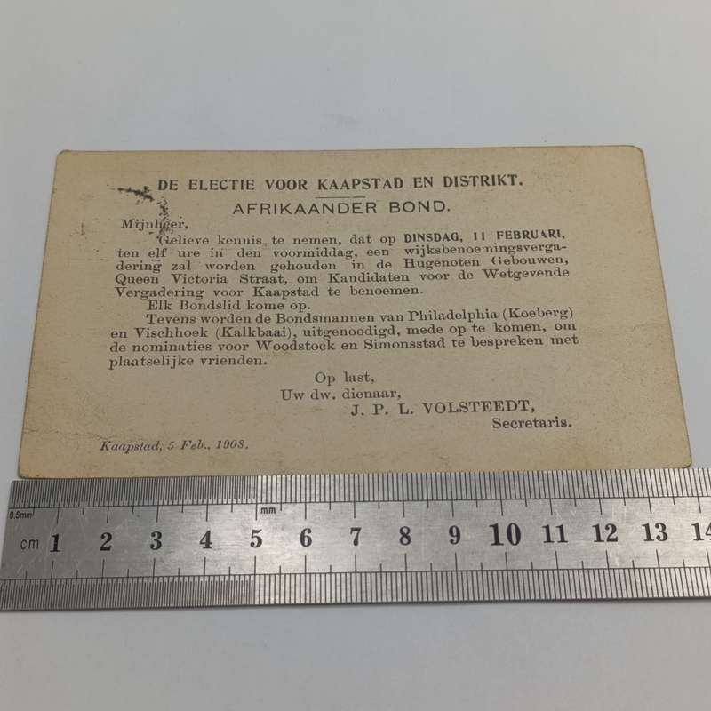 1908 Postcard Cape of Good Hope with prepaid postage half penny