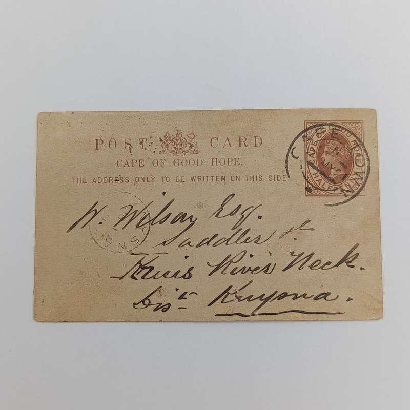 1891 Postcard with prepaid half penny postage sent from Cape Town to Knysna