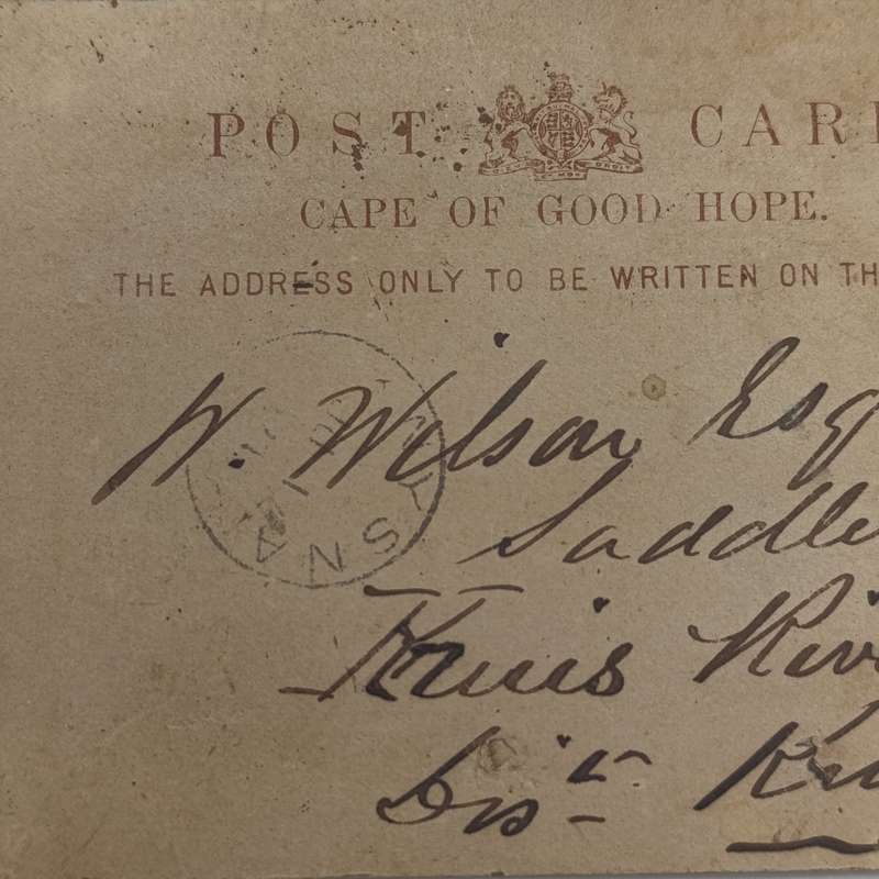1891 Postcard with prepaid half penny postage sent from Cape Town to Knysna
