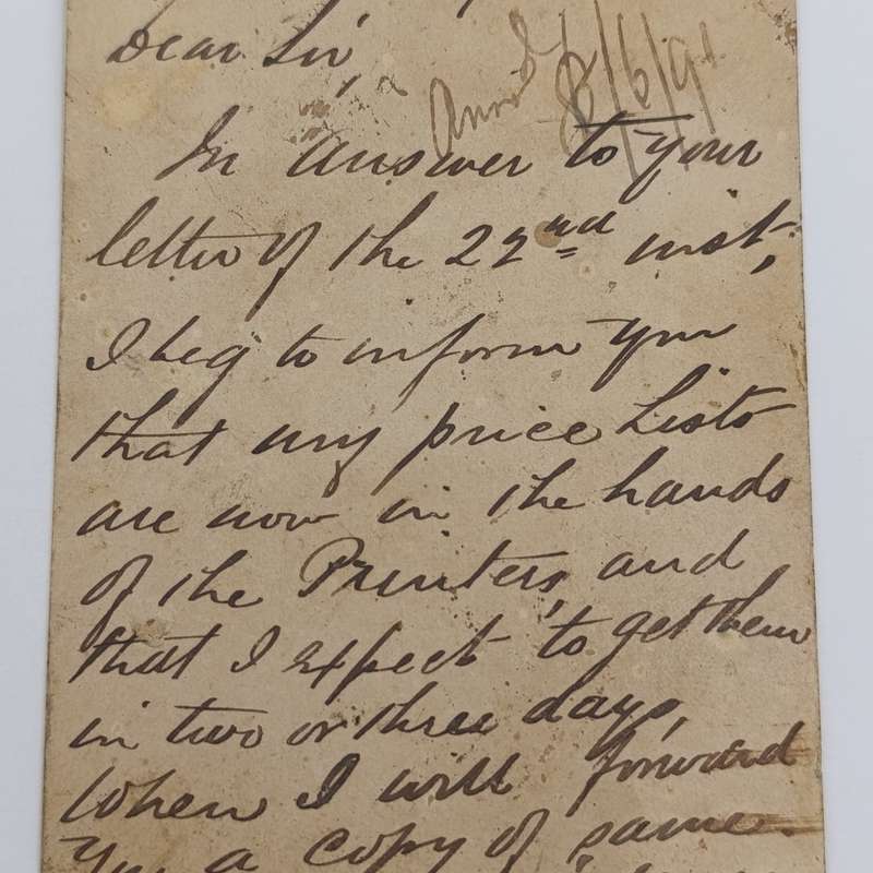 1891 Postcard with prepaid half penny postage sent from Cape Town to Knysna