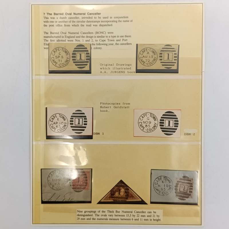 Page with the 1864 barred oval numeral canceller - Original  drawings from AA Jurgens Book - Photoc