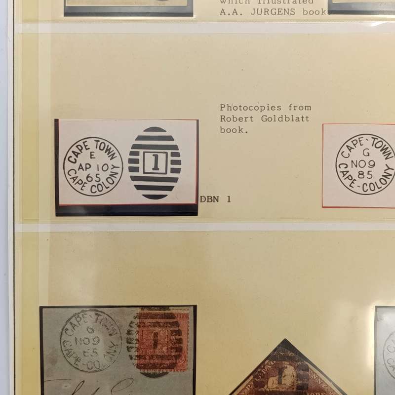 Page with the 1864 barred oval numeral canceller - Original  drawings from AA Jurgens Book - Photoc