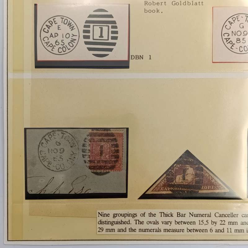 Page with the 1864 barred oval numeral canceller - Original  drawings from AA Jurgens Book - Photoc