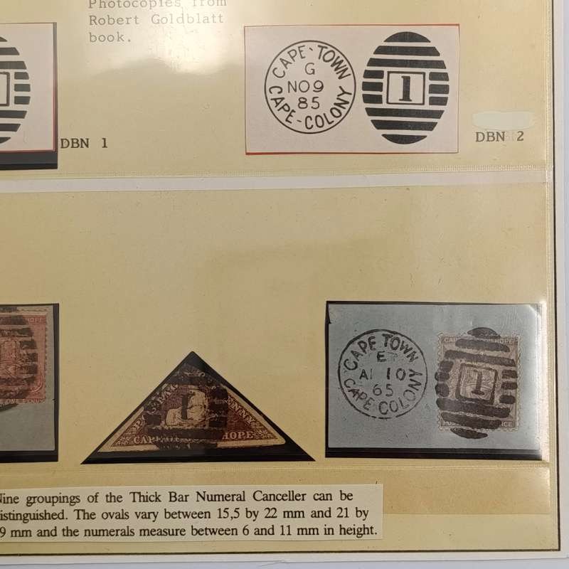 Page with the 1864 barred oval numeral canceller - Original  drawings from AA Jurgens Book - Photoc