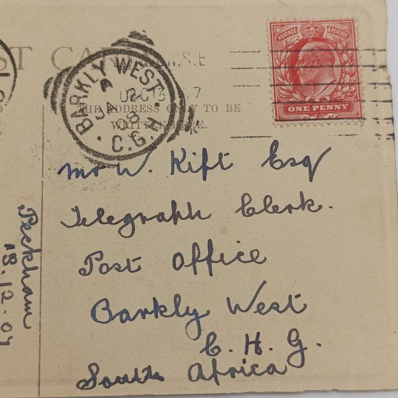 1907/8 Postcard Longlands to Barkley West - Picture of Admiral Sir EH Seymour