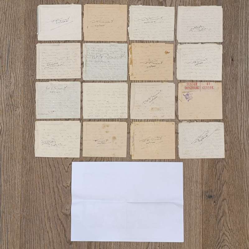 Lot of 15 WW2 period letter cards sent by Joe Tennant who was stationed on the HMSAS Seksern