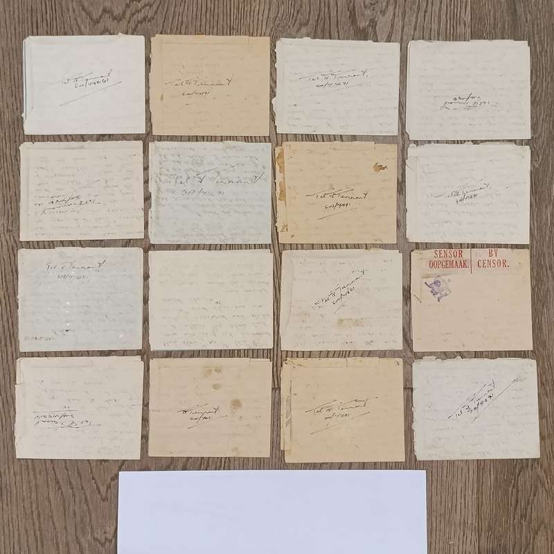 Lot of 15 WW2 period letter cards sent by Joe Tennant who was stationed on the HMSAS Seksern