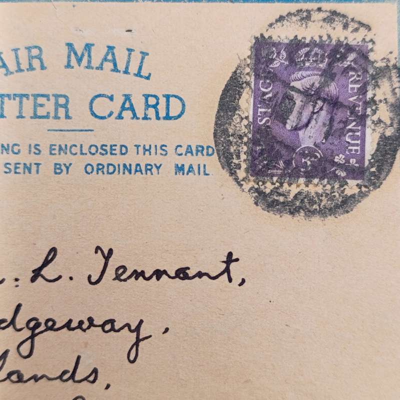 Lot of 31 WW2 period letter cards sent to miss (Staff Sgt) ML Tennant stationed in Simonstown