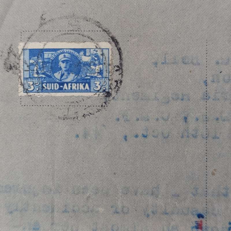 WW2 Air letter sent by Robin Bell to his sister May Strydom.