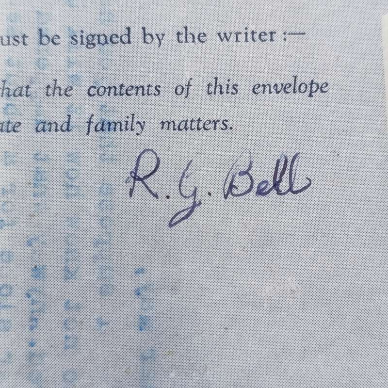 WW2 Air letter sent by Robin Bell to his sister May Strydom.