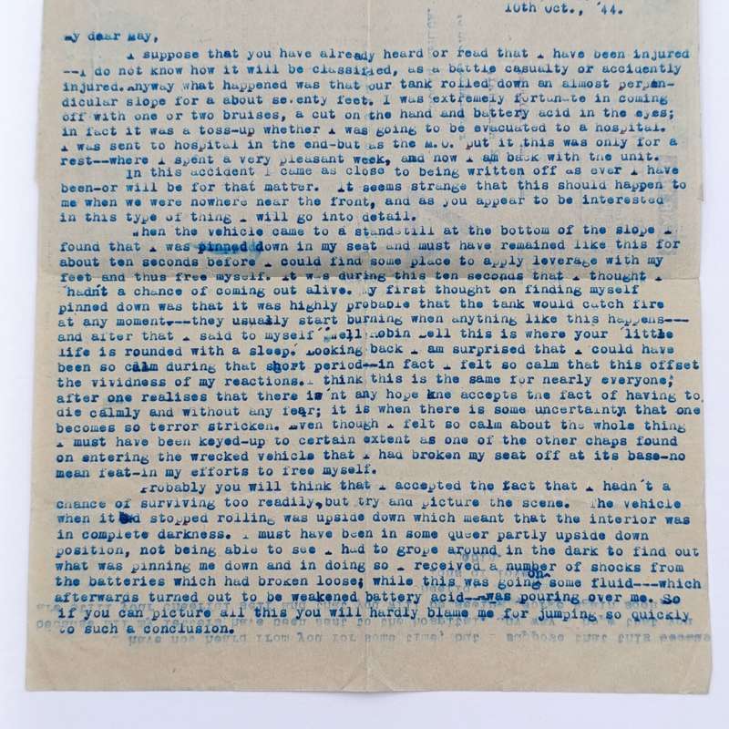 WW2 Air letter sent by Robin Bell to his sister May Strydom.