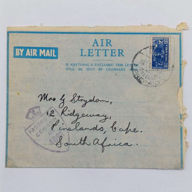 Pair of Air letters WW2 period sent by Robin Bell (Armour division) to his married sister May