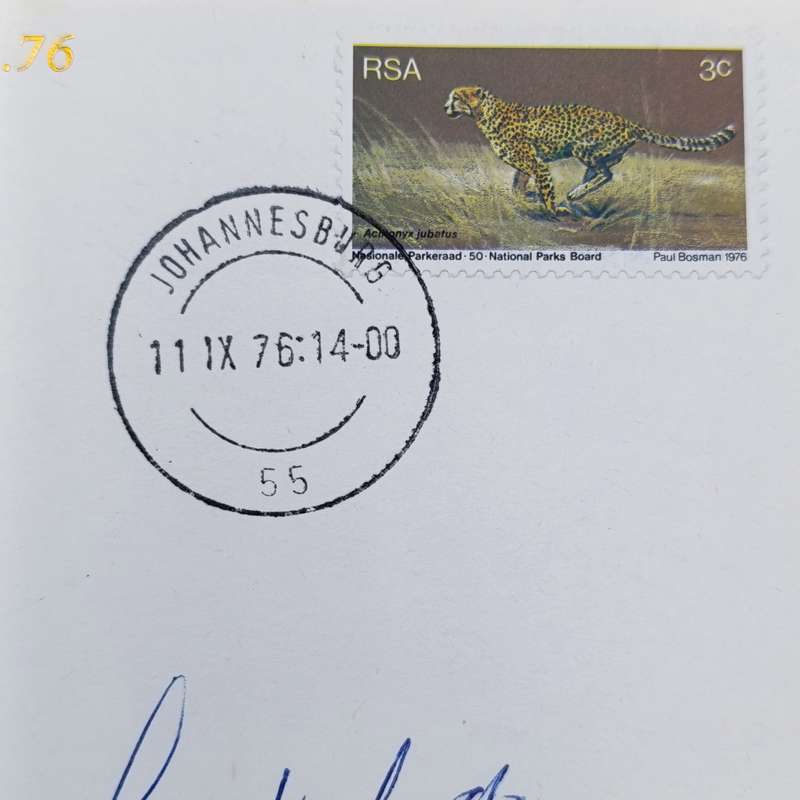 1976 Castle Cup Final Cape Town City vs Hellenic postal cover signed by the legendary Frank Lord
