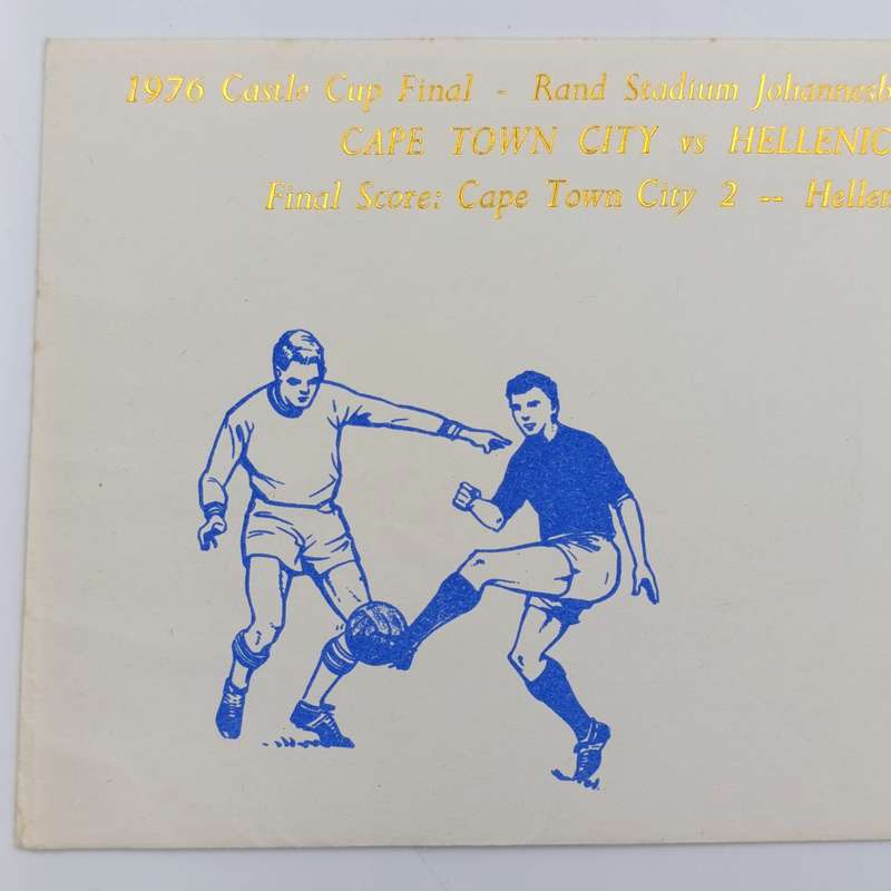 1976 Castle Cup Final Cape Town City vs Hellenic postal cover signed by the legendary Frank Lord