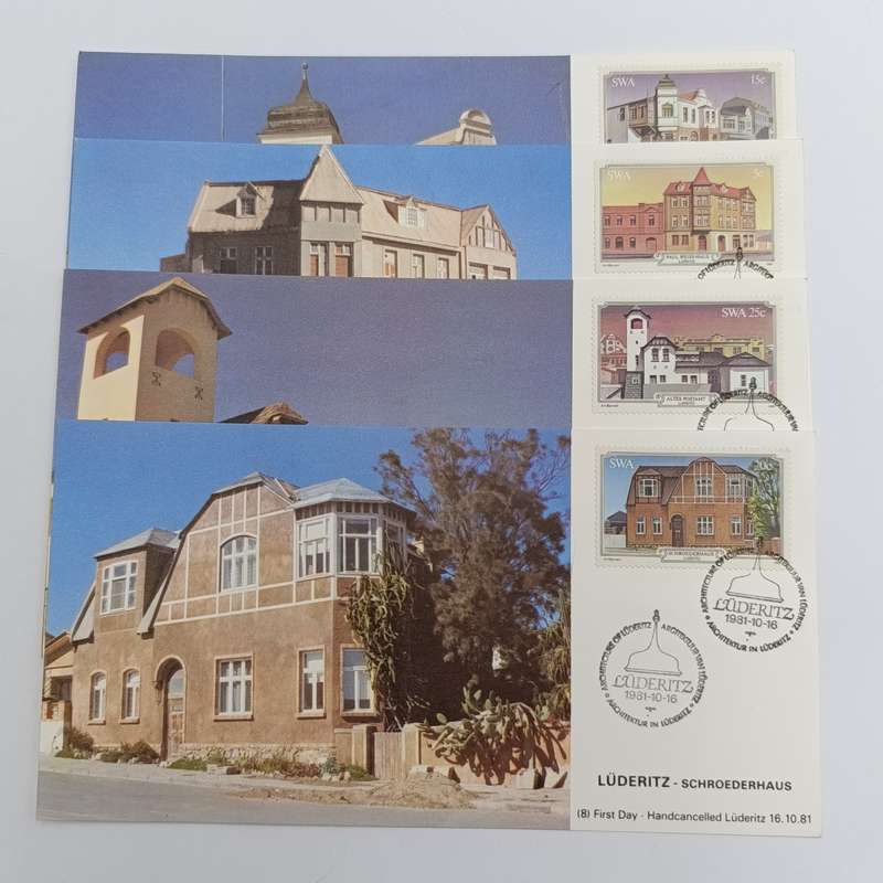 Lot of 4 Luderitz Maxi-cards 1981 - First day handcancelled  in Ludentz