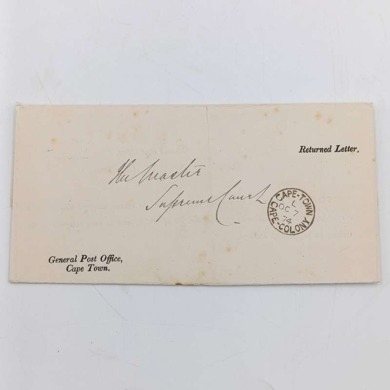 1874 Cape Colony returned letter cover - rarely seen