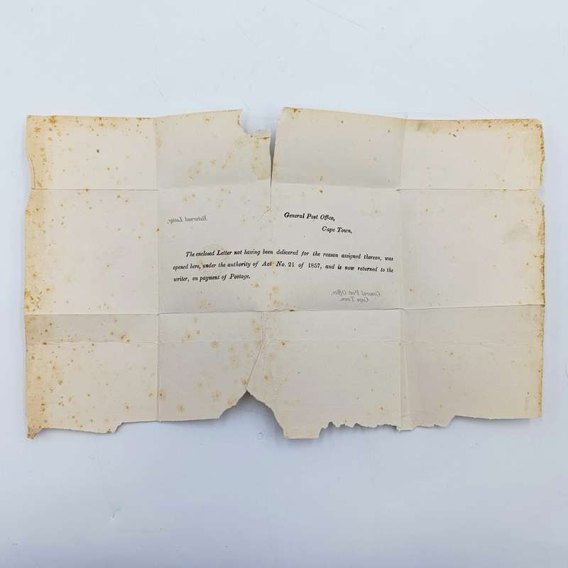 1874 Cape Colony returned letter cover - rarely seen