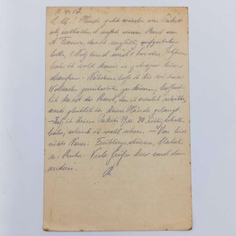 1917 WW1 Feldpostkarte 3rd Bat, 12th Camp Double Train cancel