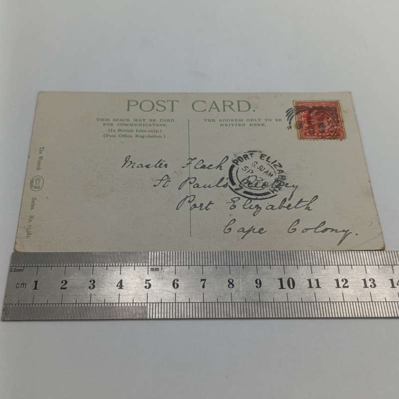 1906 Postcard with picture of the Felix Hotel in Felixstowe, sent from Felixstowe to Port Elizabeth,