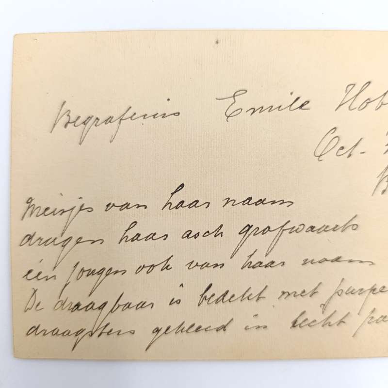 Death Card with photo - funeral of Emily Hobhouse - October 1926 in Bloemfontein
