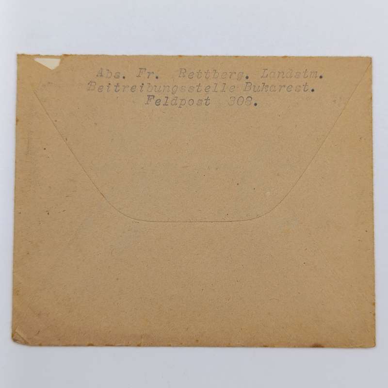 1918 Feldpost WW1 cover addressed to Frau Director Schirmen, Marburg Deutsche Feldpost