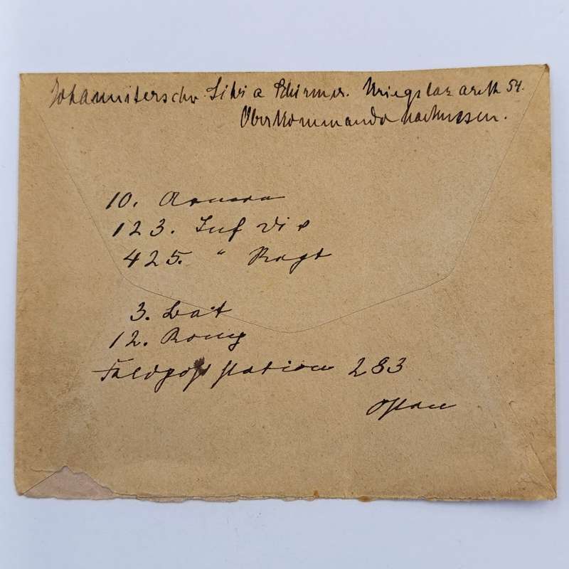 1916 WW1 Feldpost wartime cover to Marburg Feldpoststation no. 22.