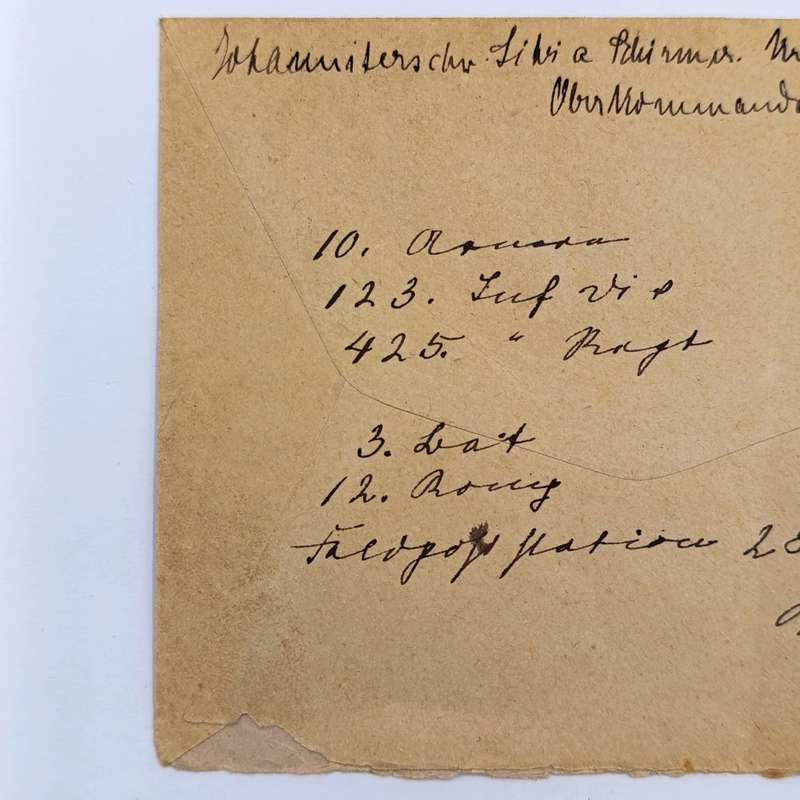 1916 WW1 Feldpost wartime cover to Marburg Feldpoststation no. 22.