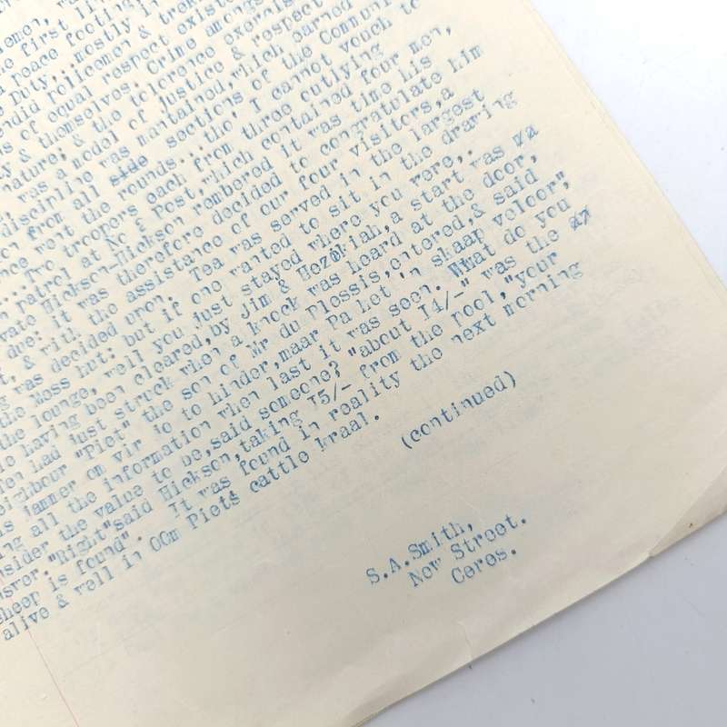 Reminiscences of the old Cape Mounted Rifles by soldier S.A. Smith of Ceres, An original document