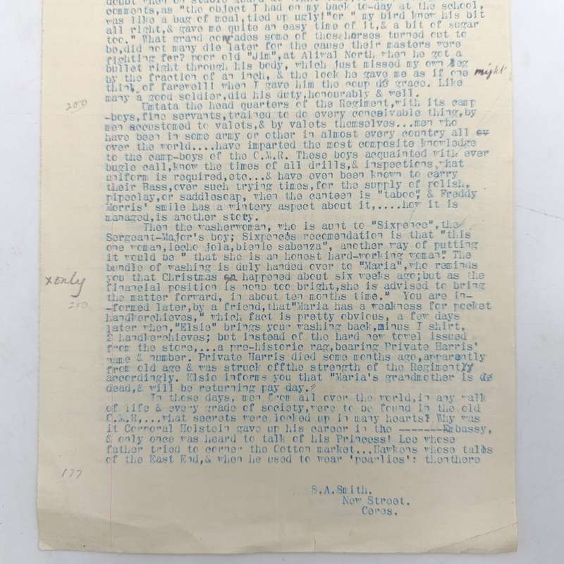 Reminiscences of the old Cape Mounted Rifles by soldier S.A. Smith of Ceres, An original document