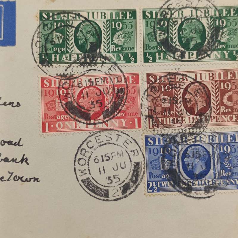 Airmail letter Worcester, UK to Cape Town, South Africa 11 June 1935