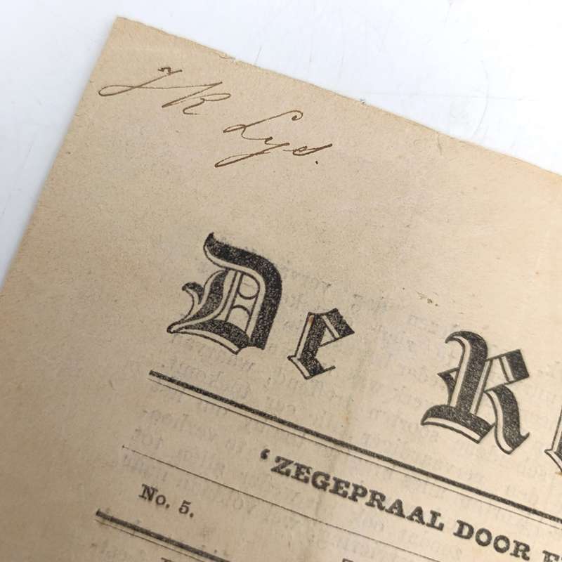 1865 Copy of De Republikein in excellent condition with article about a Commando that went out to f