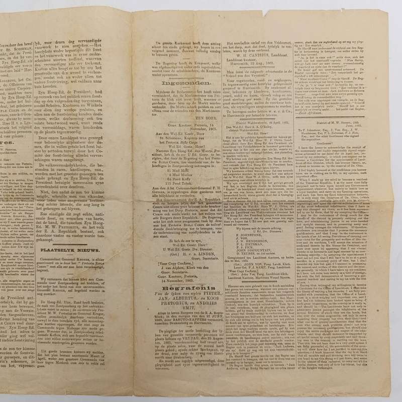 1865 Copy of De Republikein in excellent condition with article about a Commando that went out to f