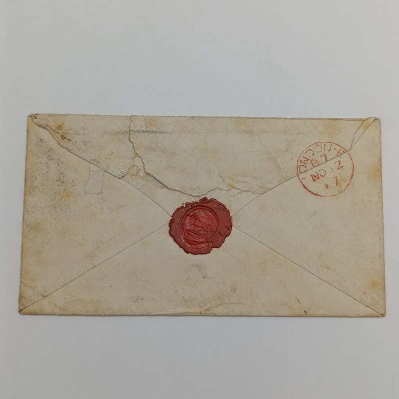 1867 Letter cover Banford, England to Gibraltar addressed to the Chief Justice with sixpence stamp