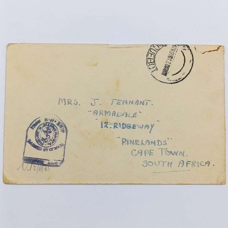 1943 WW2 Letter posted at sea - with censor mark