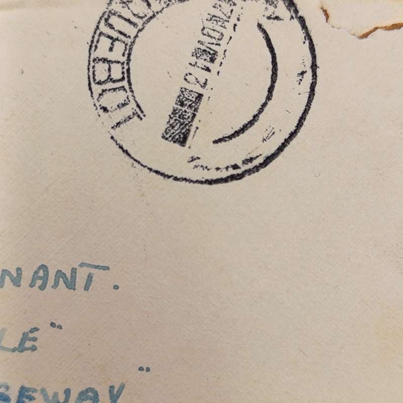 1943 WW2 Letter posted at sea - with censor mark