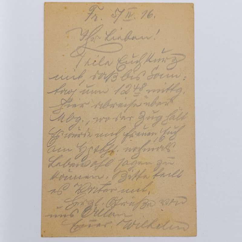 1916 WW1 Frankfurt South Feldpostkarte to Marburg - Private message